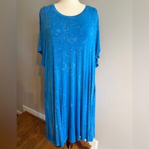 Torrid Blue Mineral Wash Super Soft Midi Dress - Torrid Size 3 (22-24, 3X)